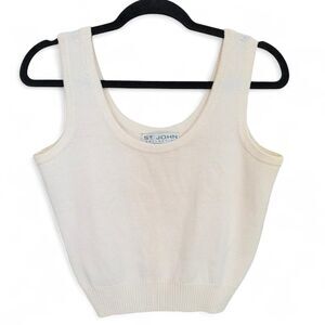 St. John cream knit tank top size P/M